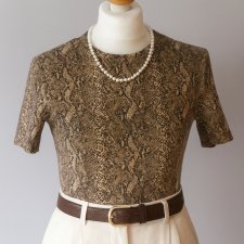 ZARA Bluzka print skóra węża panterka wężowy wzór cętki Animal print
