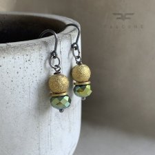Kolczyki Golden Shadow & Khaki Green