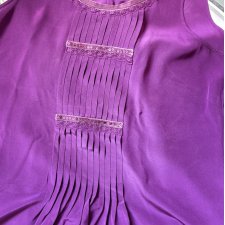 100% Silk NOA NOA efektowna oryginalna bluzka jedwabna fantastyczny cyklamenowy kolor