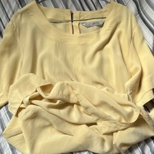 100% SILK ONLY IN NORWAY - jedwabna bluzka piękny słoneczny jakościowy jedwab