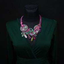 Naszyjnik soutache "Ogród pełen barw"