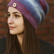 Kolorowa czapka całoroczna przejściowa cienka all season S/M