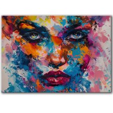 Obraz na płótnie - 100x70 cm Kolorowy portret (1-0576)