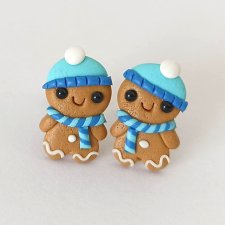 Świąteczne Kolczyki Ludziki z Piernika Ciastek Piernikowy Ludek