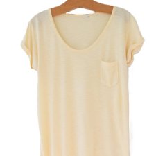 Bluzka vintage maślana top S bawełna