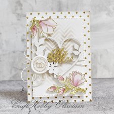 Mr & Mrs - ślubna kartka z magnoliami