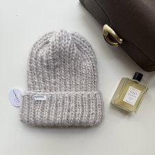 Wełniana czapka z dodatkiem alpaki 100% wełna handmade ręcznie robiona