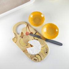 Deska do serwowania i miseczki na dip, ceramiczny zestaw