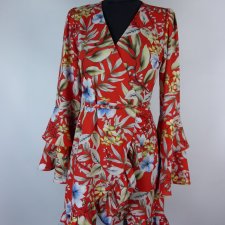 Retro & Icone kopertowa sukienka mini falbany / M