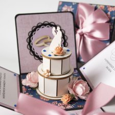 Ślubne pudełeczko exploding box kartka 3d