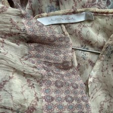 Silk LAUREN VIDAL Paris  - gnieciony jedwab - oryginalna efektowna sukienka tunika rozmiar M