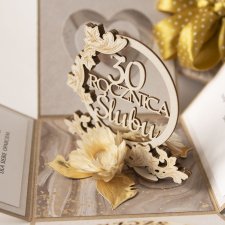 30 rocznica ślubu, perłowe gody, exploding box, kartka 3d