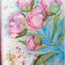 Akwarela w ramie Piwonie 15*20 cm