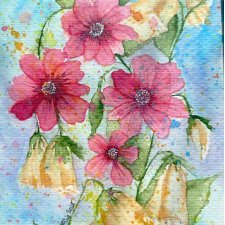 Akwarela w ramie Bukiecik 15*20 cm