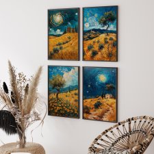 ZESTAW PLAKATÓW 4x 50x70 cm W stylu Van Gogha (set222)