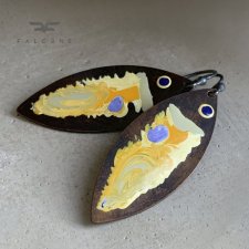 Kolczyki z mosiądzu i srebra Yellow Fish