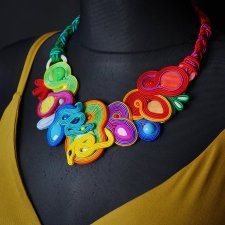 Bajkowiec- kolorowy naszyjnik soutache