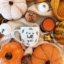 FALL GIRL jesienny kubek ręcznie malowany 350ml