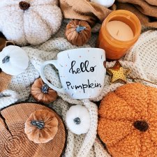 HELLO PUMPKIN jesienny kubek ręcznie malowany 350ml
