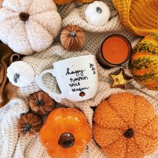 PUMPKIN SPICE SEASON jesienny kubek ręcznie malowany 350ml