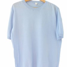 Bluzka vintage bawełna organiczna błękitna Skovhuus