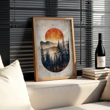Plakat - 40x50 cm - Abstrakcyjny las (2-0745)
