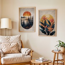 ZESTAW PLAKATÓW 2cz 40x50 cm Pejzaż i Kwiaty  (set225)