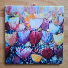Artystyczne płytki ceramiczne "Tulipki fioletowe"