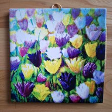 Artystyczne płytki ceramiczne "Tulipki yellow"