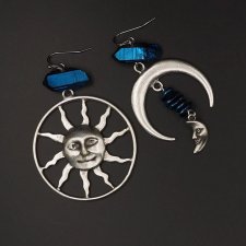 Kolczyki asymetryczne Moon and sun no.2