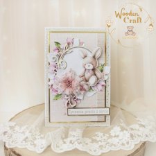Dziecięca kartka urodzinowa z króliczkiem "Magnolia3"GOTOWA