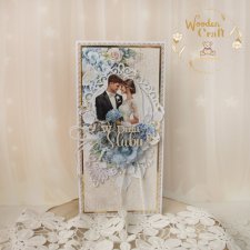 Romantyczna kartka ślubna, pamiątka ślubu Hydrangea3" GOTOWA