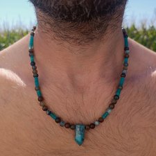 Turkusowy naszyjnik Boho, unisex