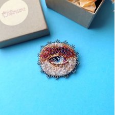 Broszka Lover's Eye ręczny haft koralikami