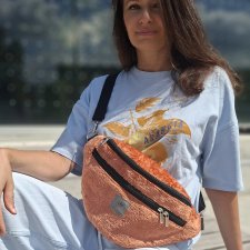 Nerka XL z pluszowej tkaniny Ceglasta