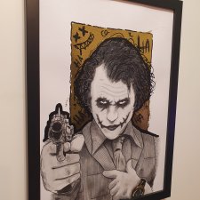 Joker plakat grafika obraz handmade A3