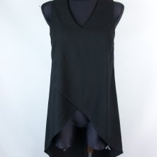 Apricot czarna elegancka tunika z dłuższym tyłem 8 / XS