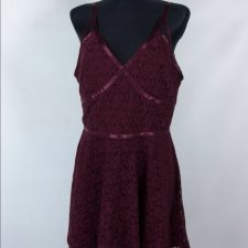 New Look bordowa koronkowa sukienka przed kolano 16 / 42