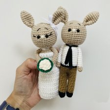 Młoda Para króliczki maskotki ślubne prezent handmade