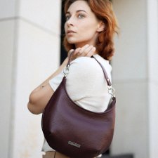 HOBO MINI SKÓRA NATURALNA W KOLORZE BORDOWYM