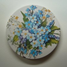 CERAMICZNA PODSTAWKA POD KUBEK NIEZAPOMINAJKI