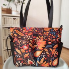 Sara - duża torba A4 jesienny folk totebag
