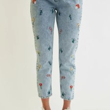 TRENDYOL - JEANSY W KWIATY - 36