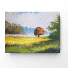 Pejzaż  - praca wykonana pastelami