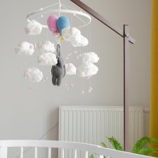 Montessori pałąk do zawieszenia karuzeli i mobilu – naturalne drewno, kolor czekoladowy