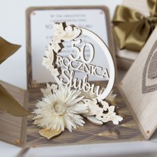50 rocznica ślubu, złote gody, exploding box, kartka 3d