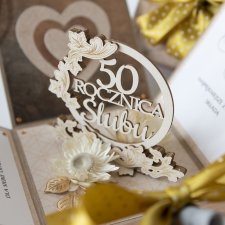 50 rocznica ślubu, złote gody, exploding box, kartka 3d