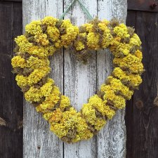 Wianek naturalny z suszonych kwiatów i ziół, wianek na drzwi, serce