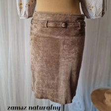 More & more spódniczka brąz naturalny zamsz 36 S skórzana jesień cootage