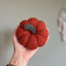 Dynia ozdobna handmade, rozmiar L, kolor ciemnopomarańczowy - 1 szt